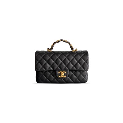 CHANEL SMALL FLAP HANDLE CALFSKIN CAVIAR AS5702 (22.5*13.5*6cm）